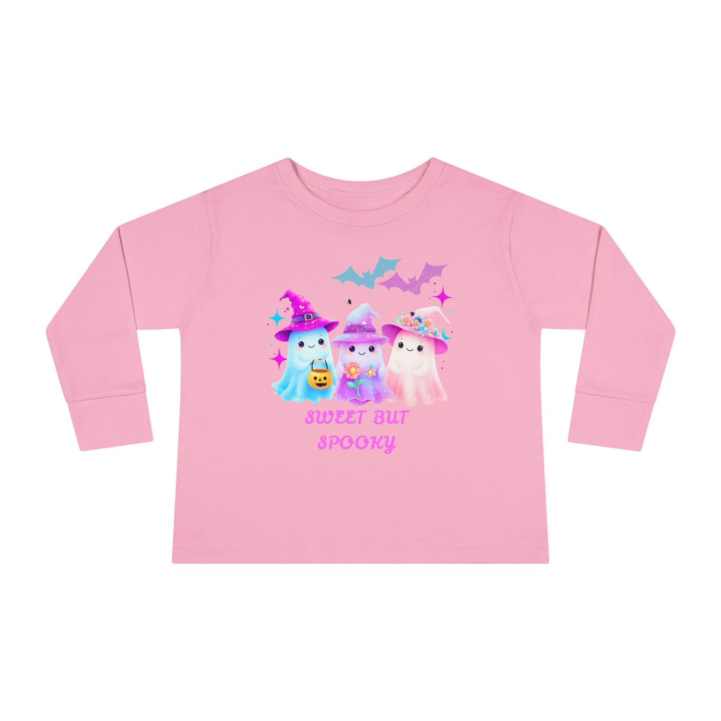 Toddler Long Sleeve Tee - Sweet But Spooky Ghost Design