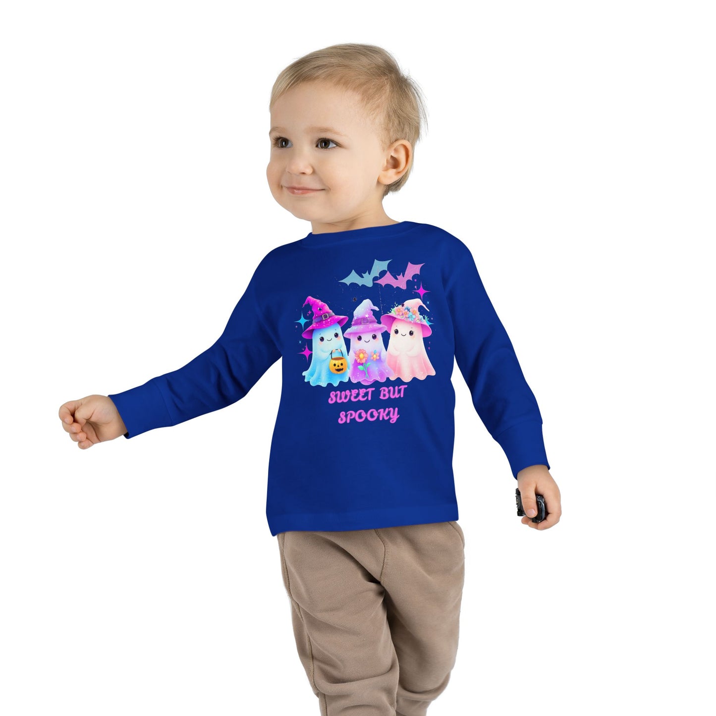 Toddler Long Sleeve Tee - Sweet But Spooky Ghost Design