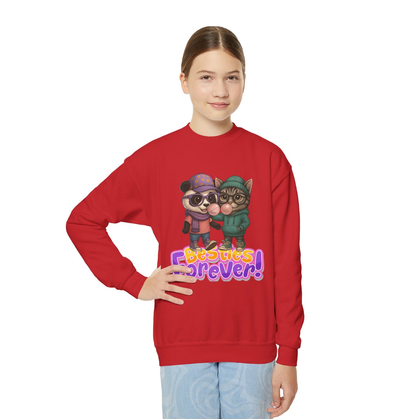 Youth Animal Friendship Sweatshirt, Besties Forever