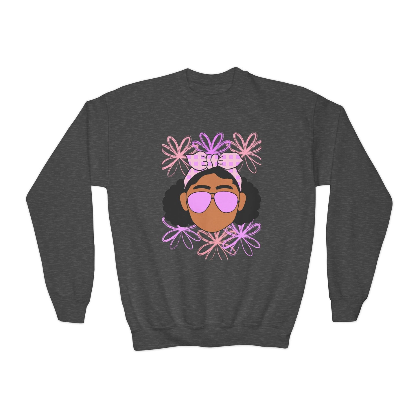 Youth Graphic Sweatshirt with Floral Design
