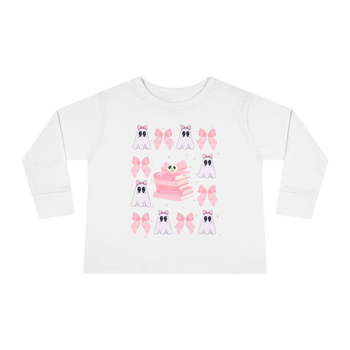 Toddler Long Sleeve Tee with Cute Bunnies and Bows Design