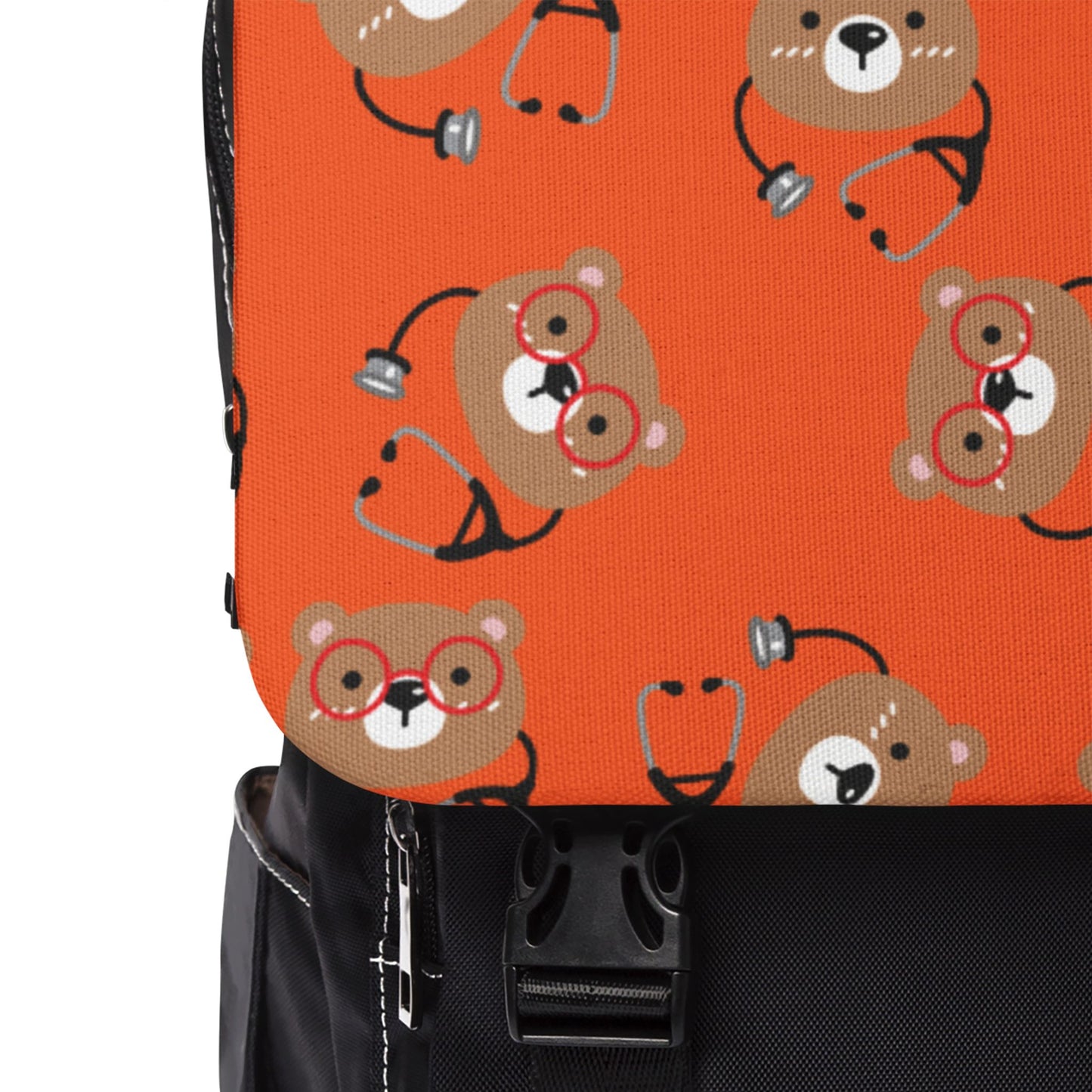 Cute Bear Pattern Unisex Casual Shoulder Backpack