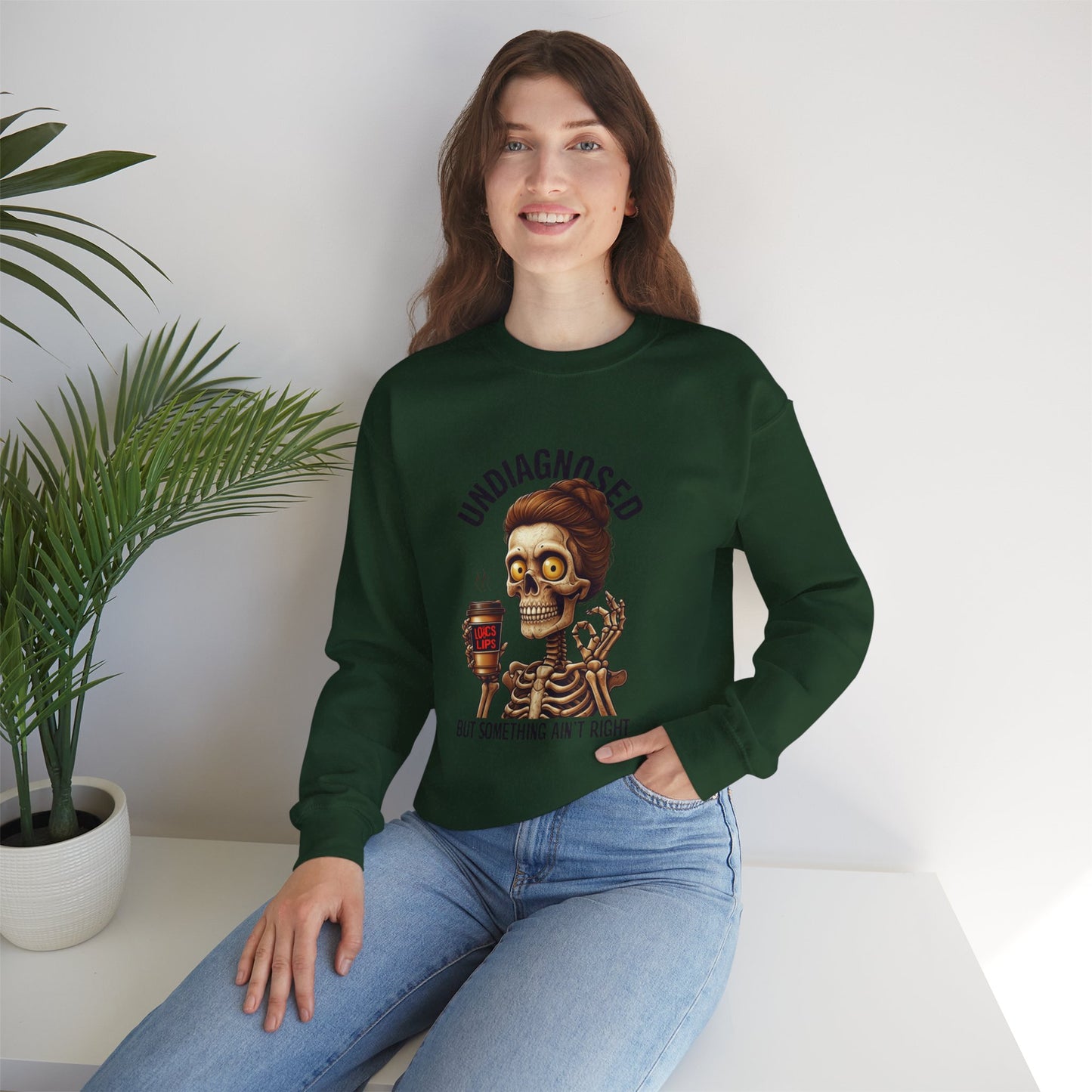 Funny Skeleton Unisex Crewneck Sweatshirt - Undiagnosed