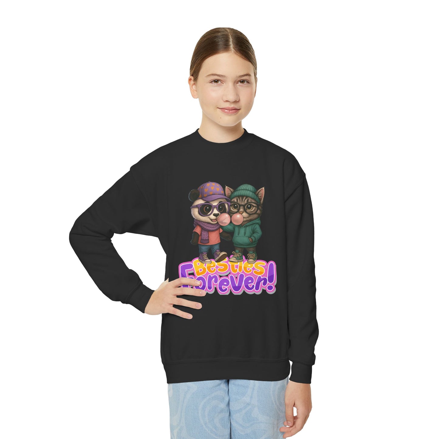 Youth Animal Friendship Sweatshirt, Besties Forever