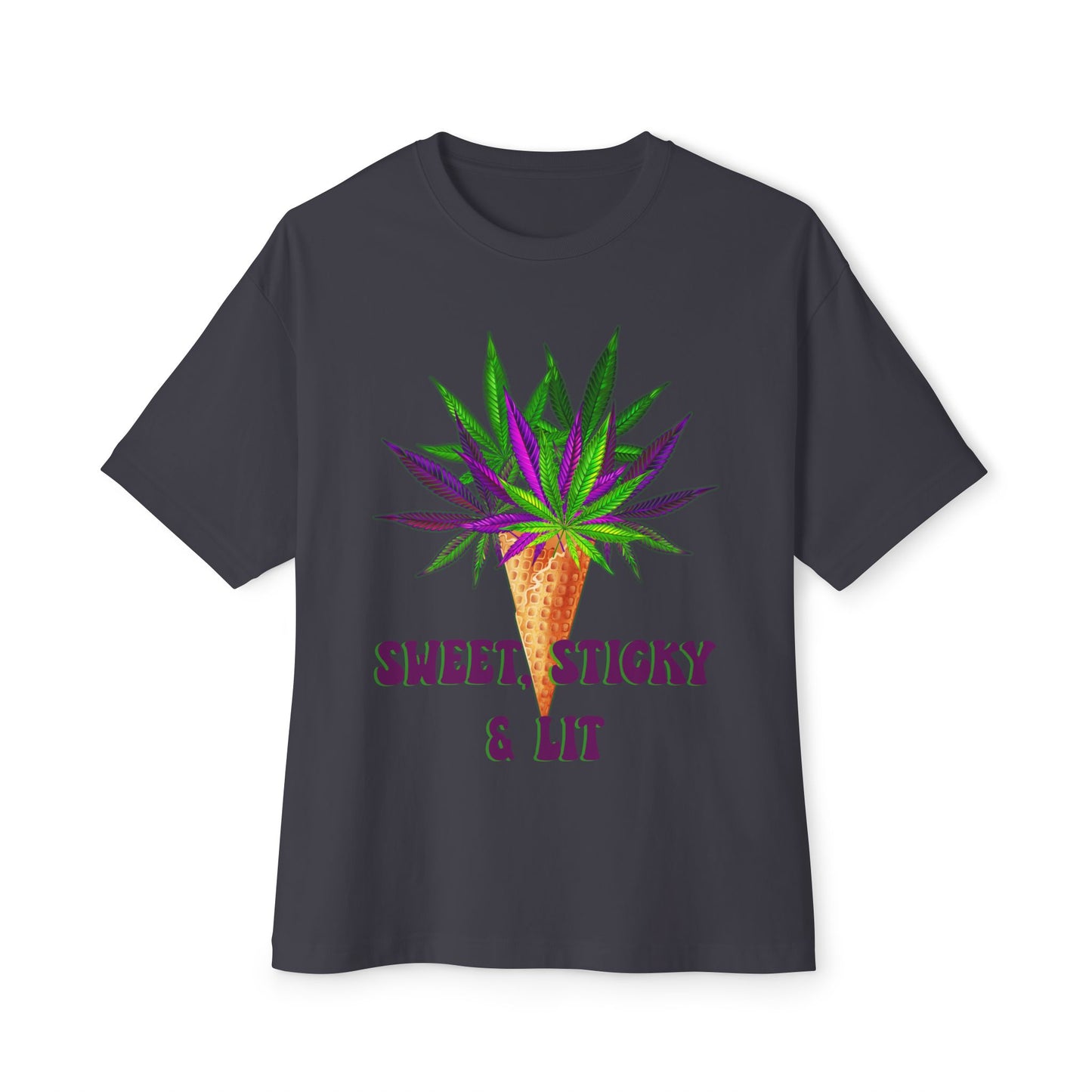 Sweet Sticky and Lit" Unisex Oversized Boxy Tee