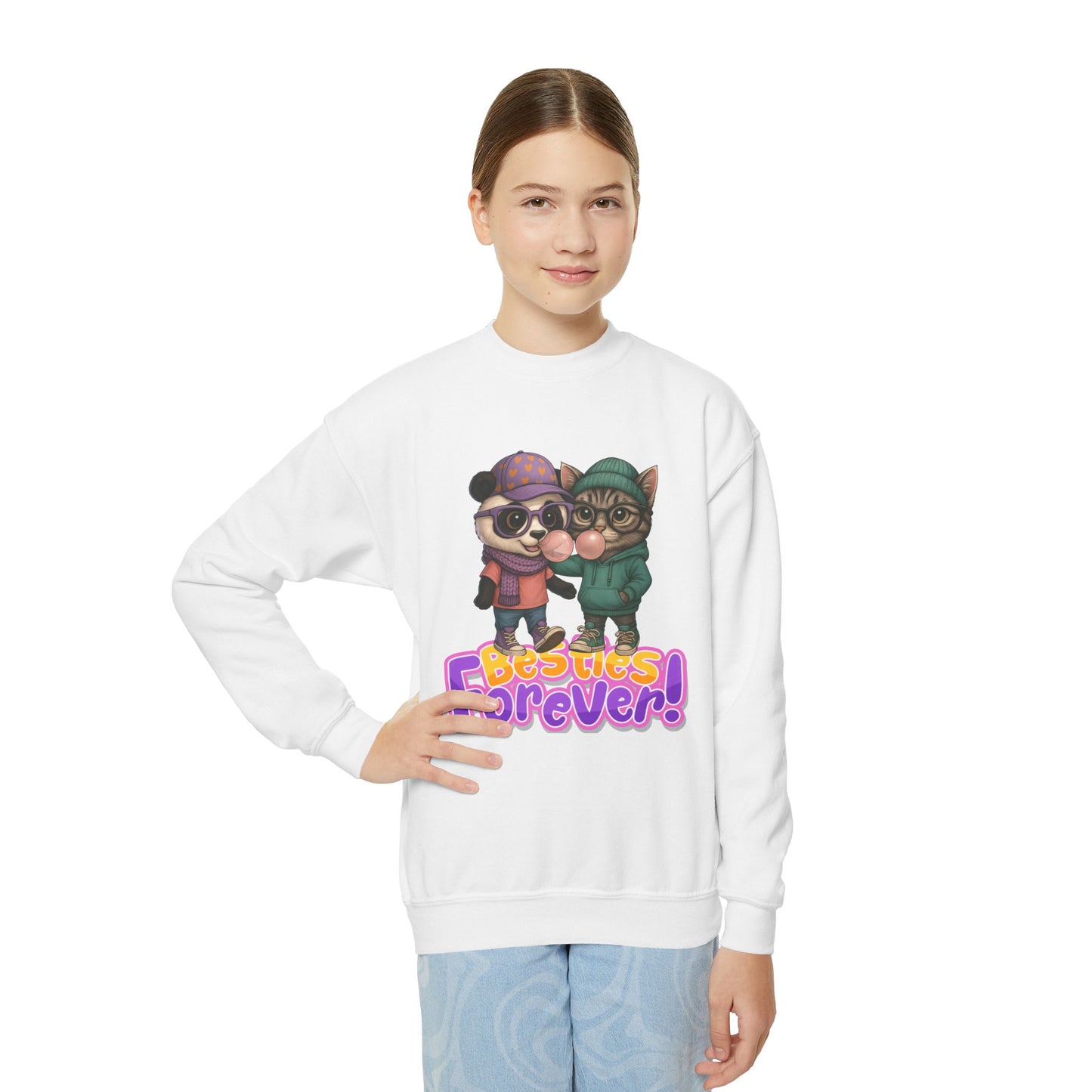 Youth Animal Friendship Sweatshirt, Besties Forever