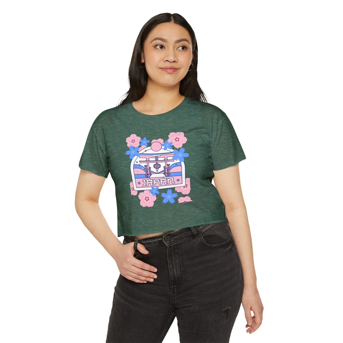 Japan Floral Women's Festival Crop Top