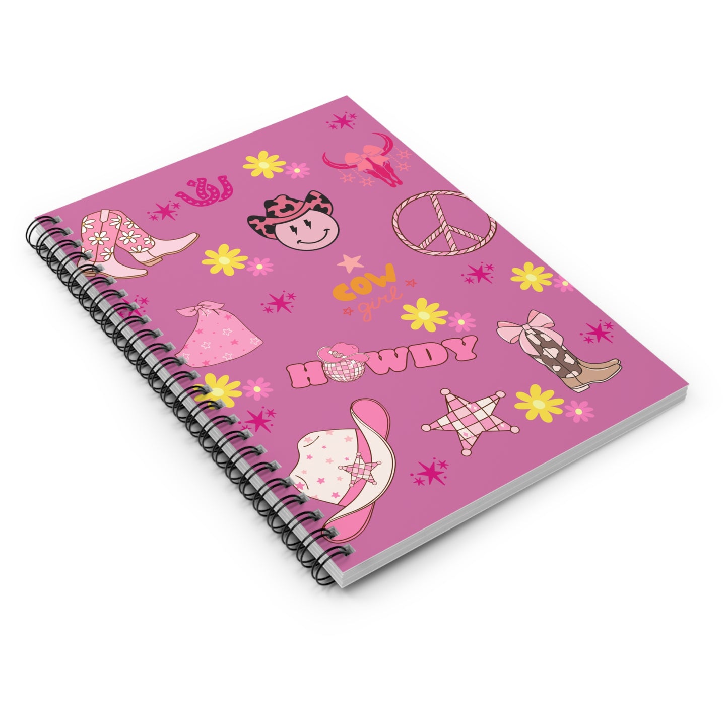 Cowgirl Vibes Spiral Notebook - Pink Floral