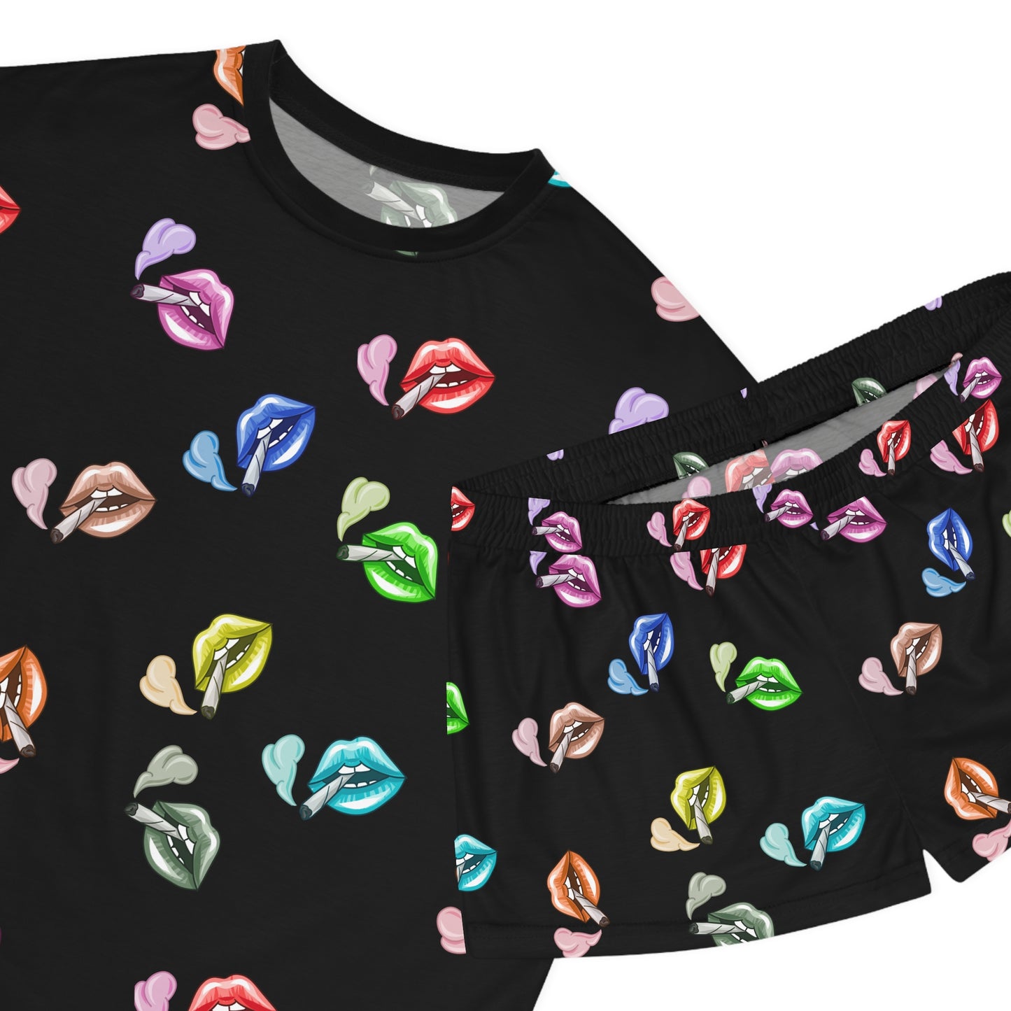 "Lips Loc'D" women's short pajama set