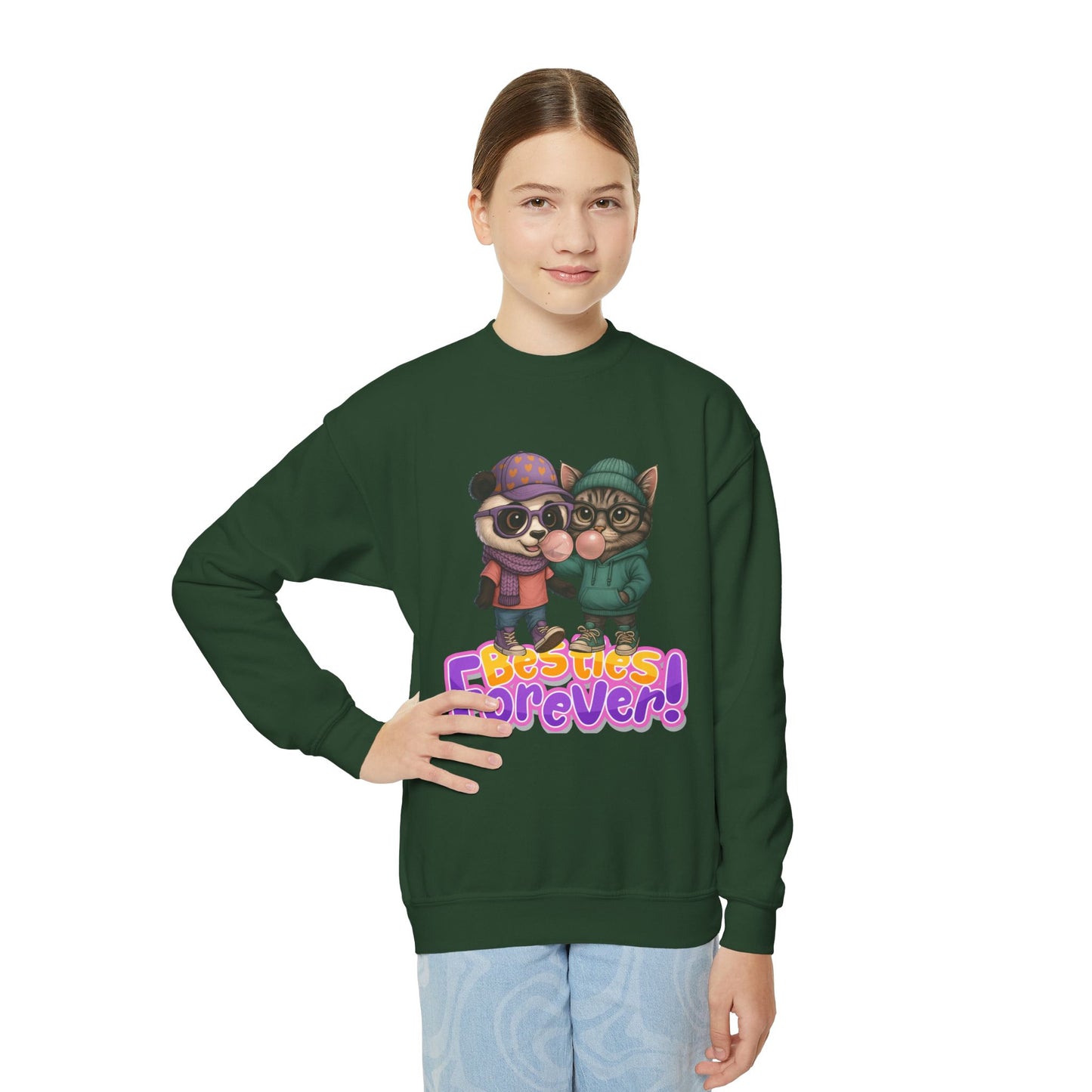 Youth Animal Friendship Sweatshirt, Besties Forever