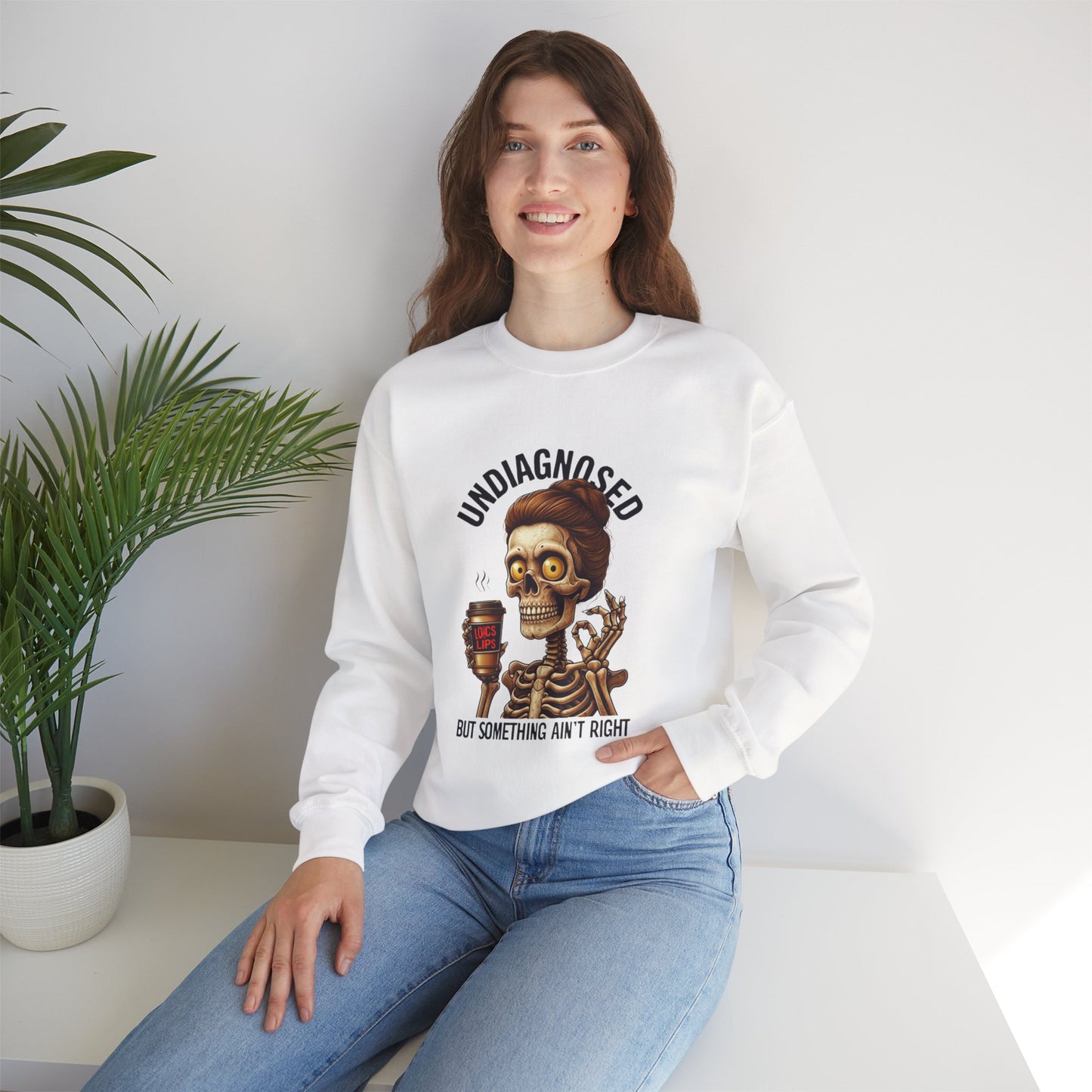 Funny Skeleton Unisex Crewneck Sweatshirt - Undiagnosed