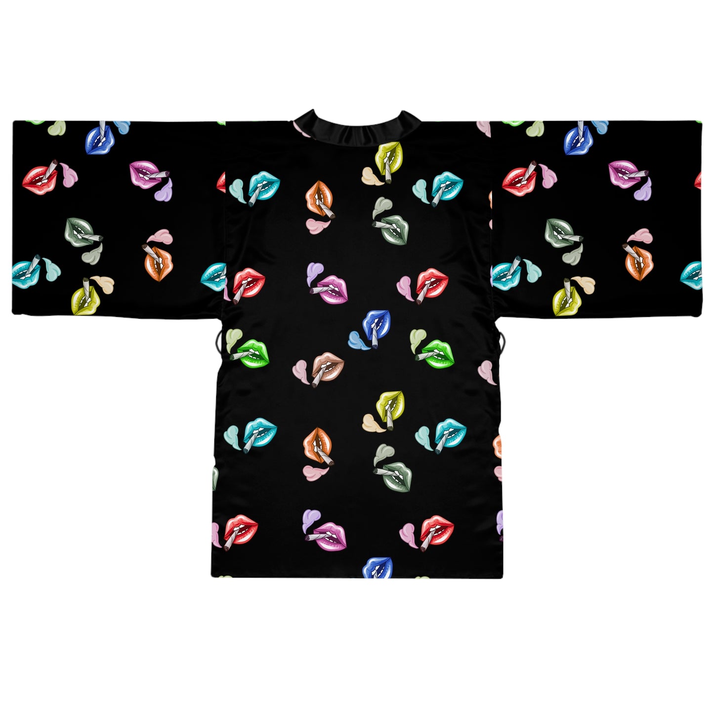 "Lip Loc'D" long sleeve Kimono Robe