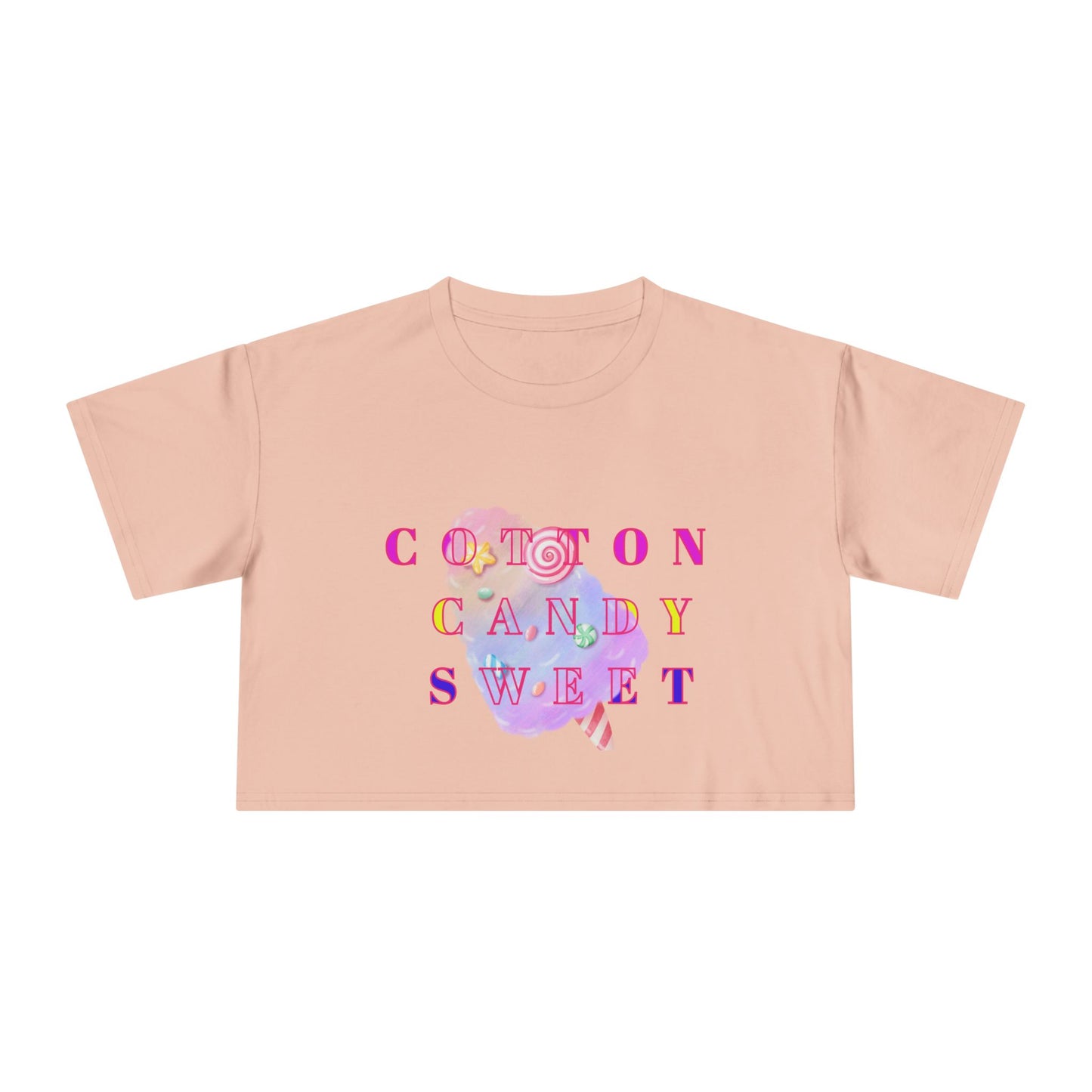 "Cotton Candy Sweet"- Women's Crop Tee