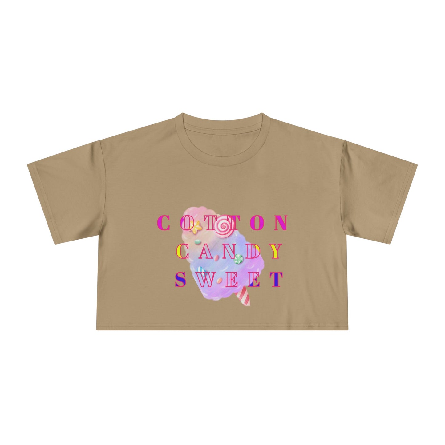 "Cotton Candy Sweet"- Women's Crop Tee