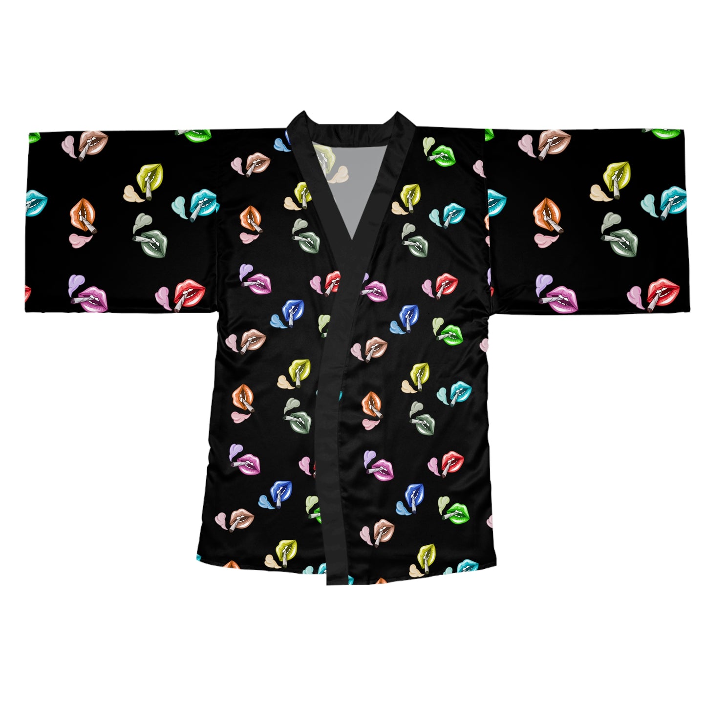 "Lip Loc'D" long sleeve Kimono Robe