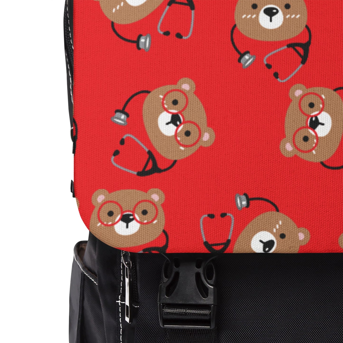 Cute Bear Pattern Unisex Casual Shoulder Backpack