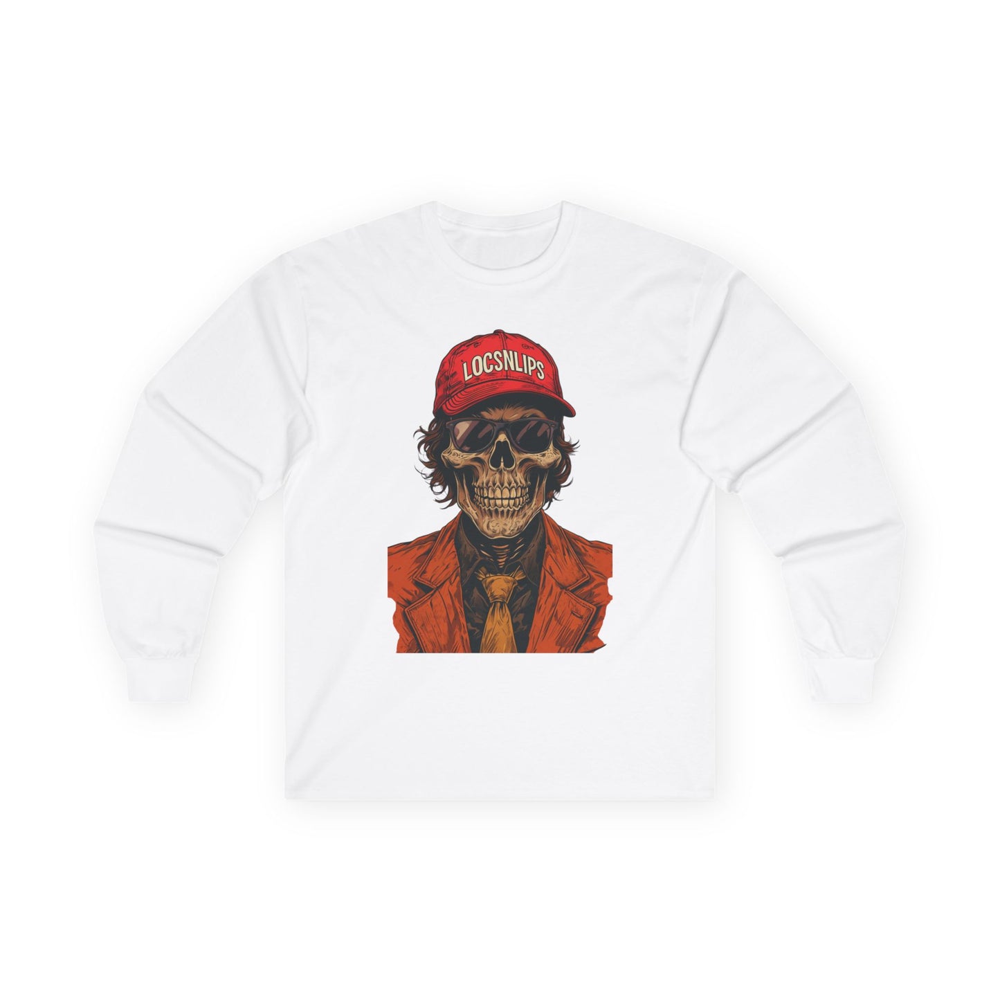 Skull Graphic Tee, Cool Casual Wear, Unisex Long Sleeve Shirt