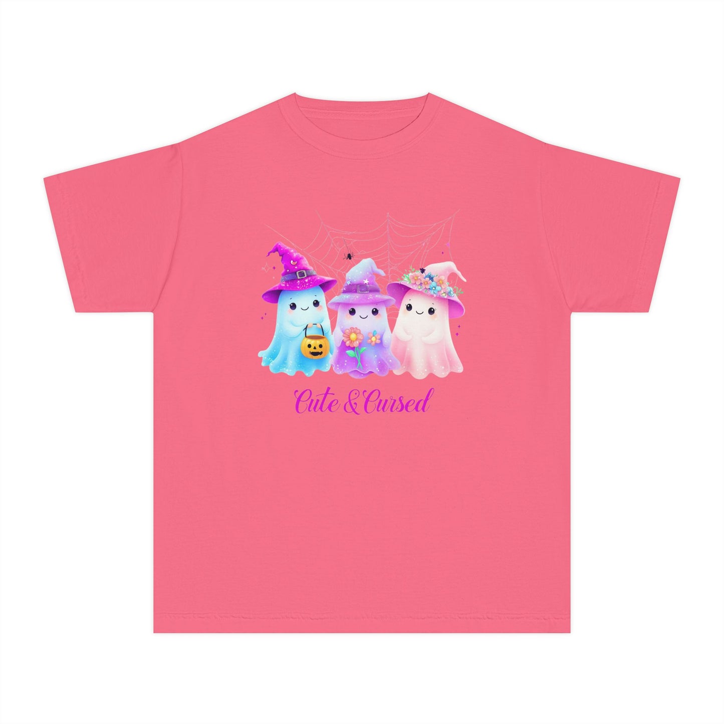 Cute & Cursed Halloween Youth Tee, Trick or Treat T-Shirt
