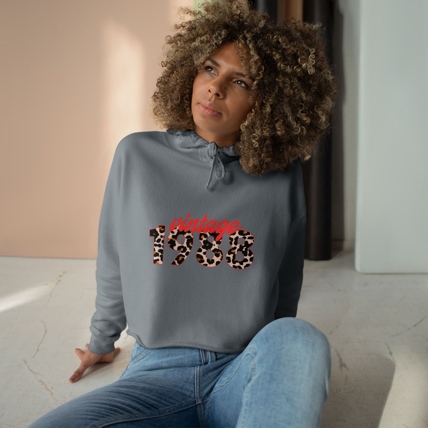 Copy of Vintage 1988 Crop Hoodie, Retro Fashion