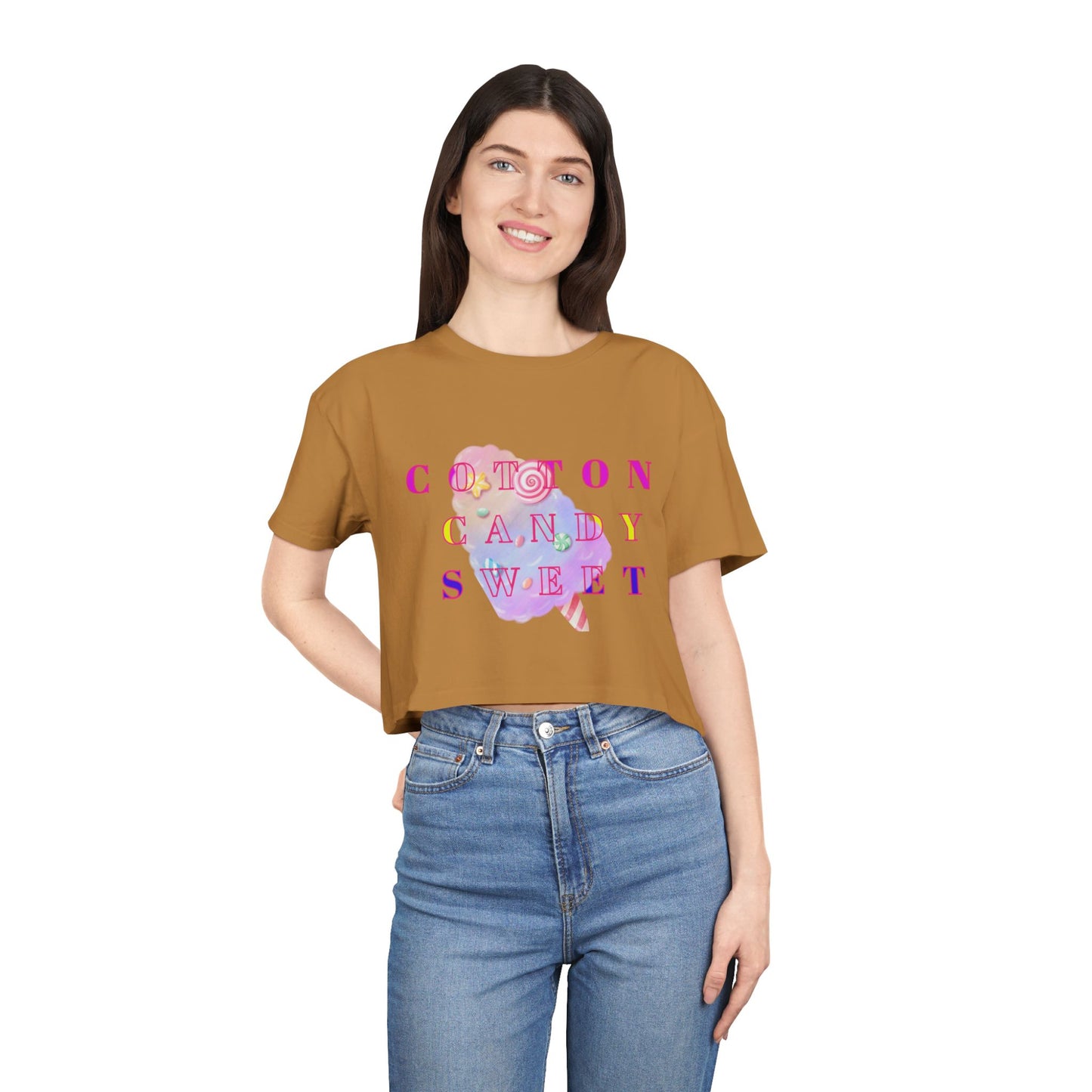 "Cotton Candy Sweet"- Women's Crop Tee