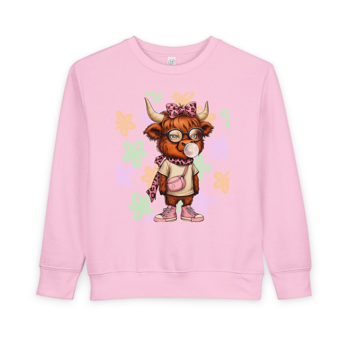 Cute Toddler Sweatshirt with Floral Animal Design