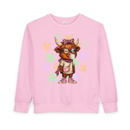 Cute Toddler Sweatshirt with Floral Animal Design