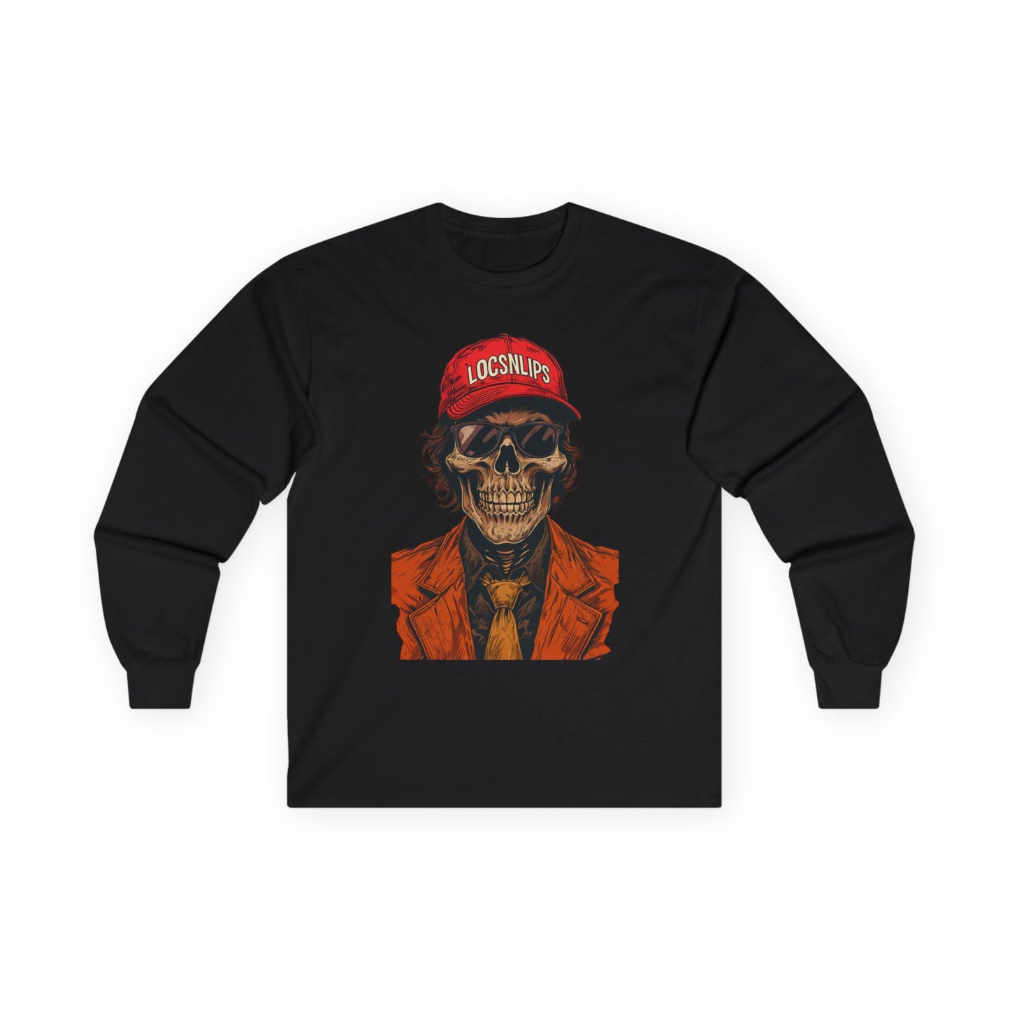 Skull Graphic Tee, Cool Casual Wear, Unisex Long Sleeve Shirt