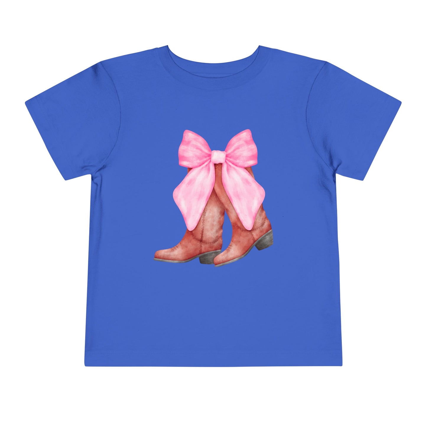 Cute Toddler Tee with Pink Bow Boots Design