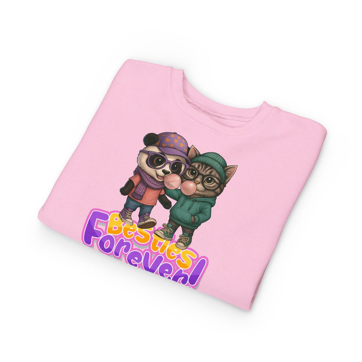 Toddler Sweatshirt - Besties Forever, Cute Friendship