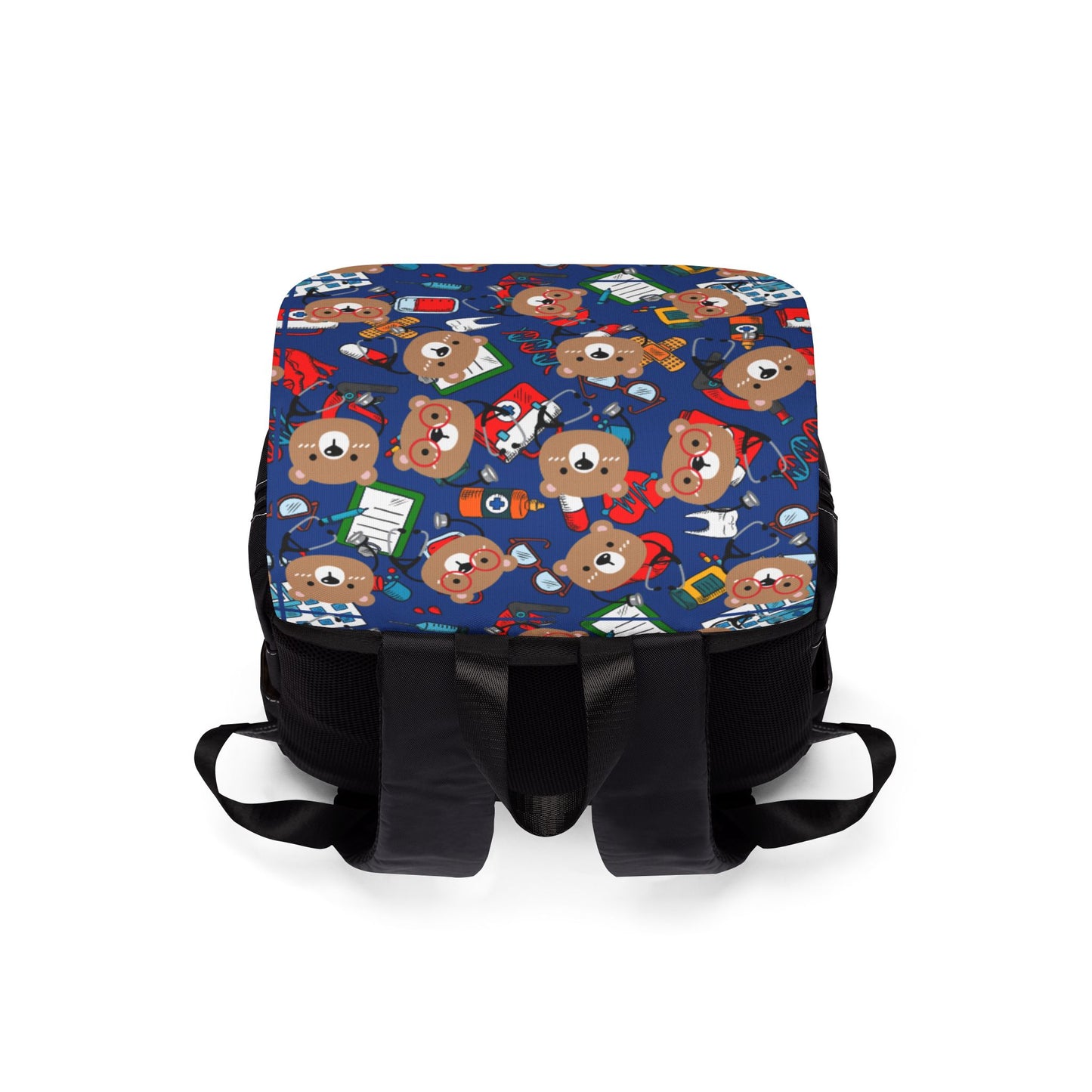 Playful Bear Pattern Unisex Shoulder Backpack