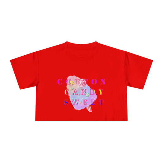 "Cotton Candy Sweet"- Women's Crop Tee