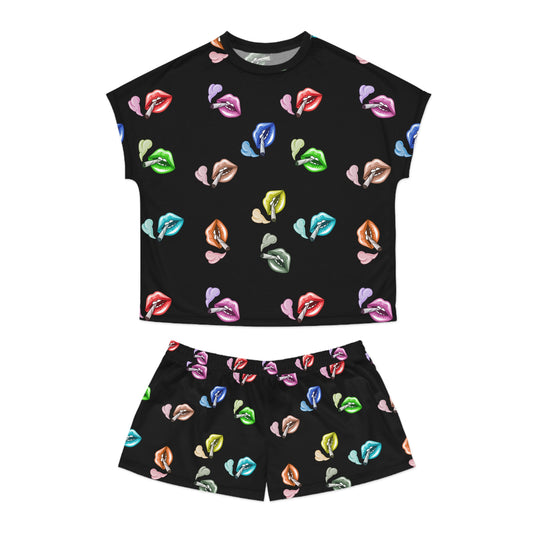 "Lips Loc'D" women's short pajama set