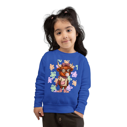 Cute Toddler Sweatshirt with Floral Animal Design