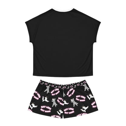 Playful Cat-Themed Women's Pajama Set