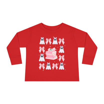 Toddler Long Sleeve Tee with Cute Bunnies and Bows Design