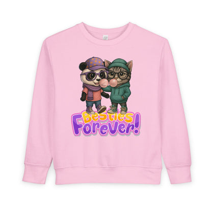 Toddler Sweatshirt - Besties Forever, Cute Friendship