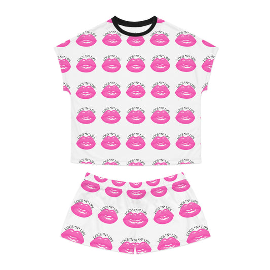 Locs and Lips  Women's Short Pajama Set (AOP)