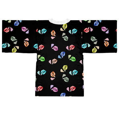 "Lip Loc'D" long sleeve Kimono Robe