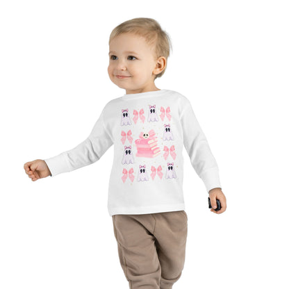 Toddler Long Sleeve Tee with Cute Bunnies and Bows Design