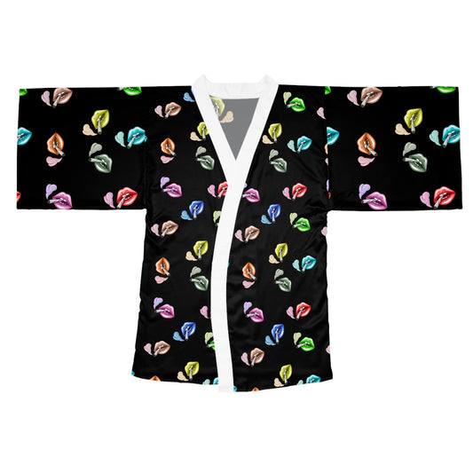 "Lip Loc'D" long sleeve Kimono Robe
