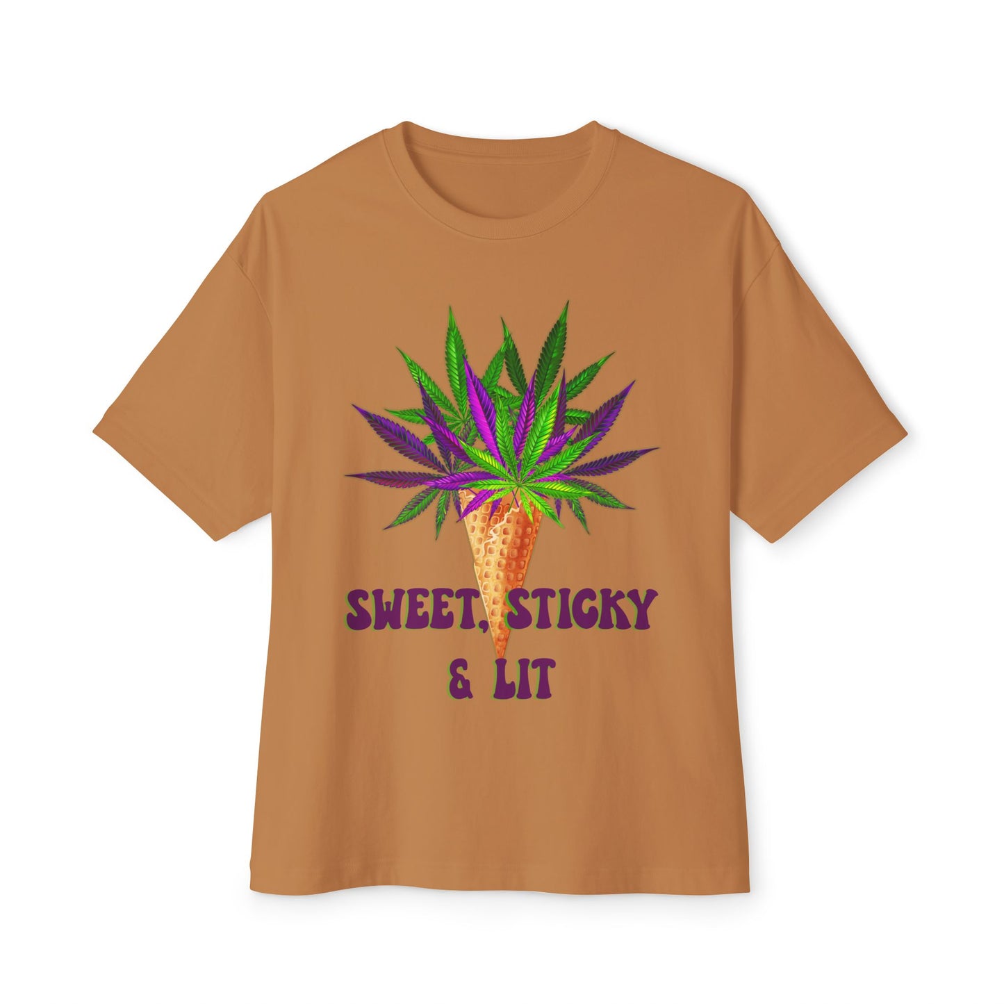 Sweet Sticky and Lit" Unisex Oversized Boxy Tee