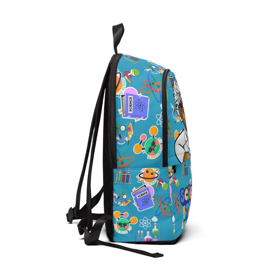 Fun Science-Themed Unisex Fabric Backpack for Kids