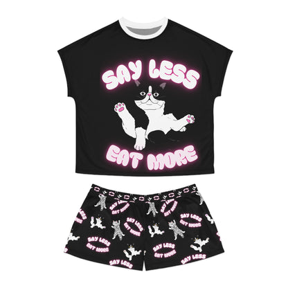 Playful Cat-Themed Women's Pajama Set