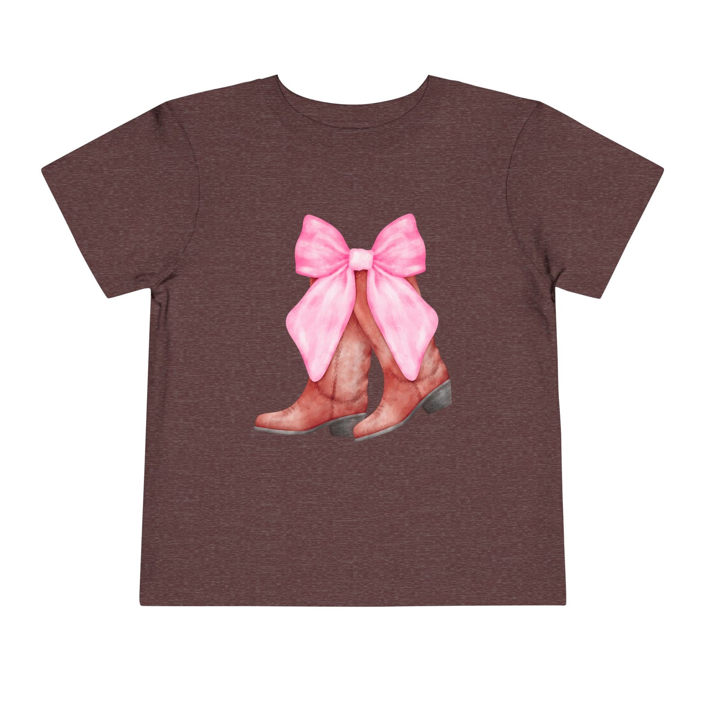Cute Toddler Tee with Pink Bow Boots Design