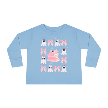 Toddler Long Sleeve Tee with Cute Bunnies and Bows Design