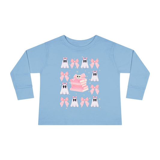 Toddler Long Sleeve Tee with Cute Bunnies and Bows Design