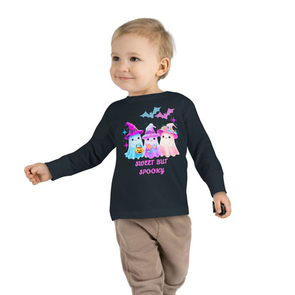 Toddler Long Sleeve Tee - Sweet But Spooky Ghost Design
