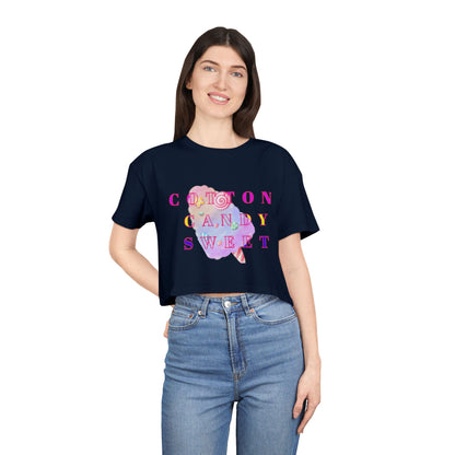 "Cotton Candy Sweet"- Women's Crop Tee