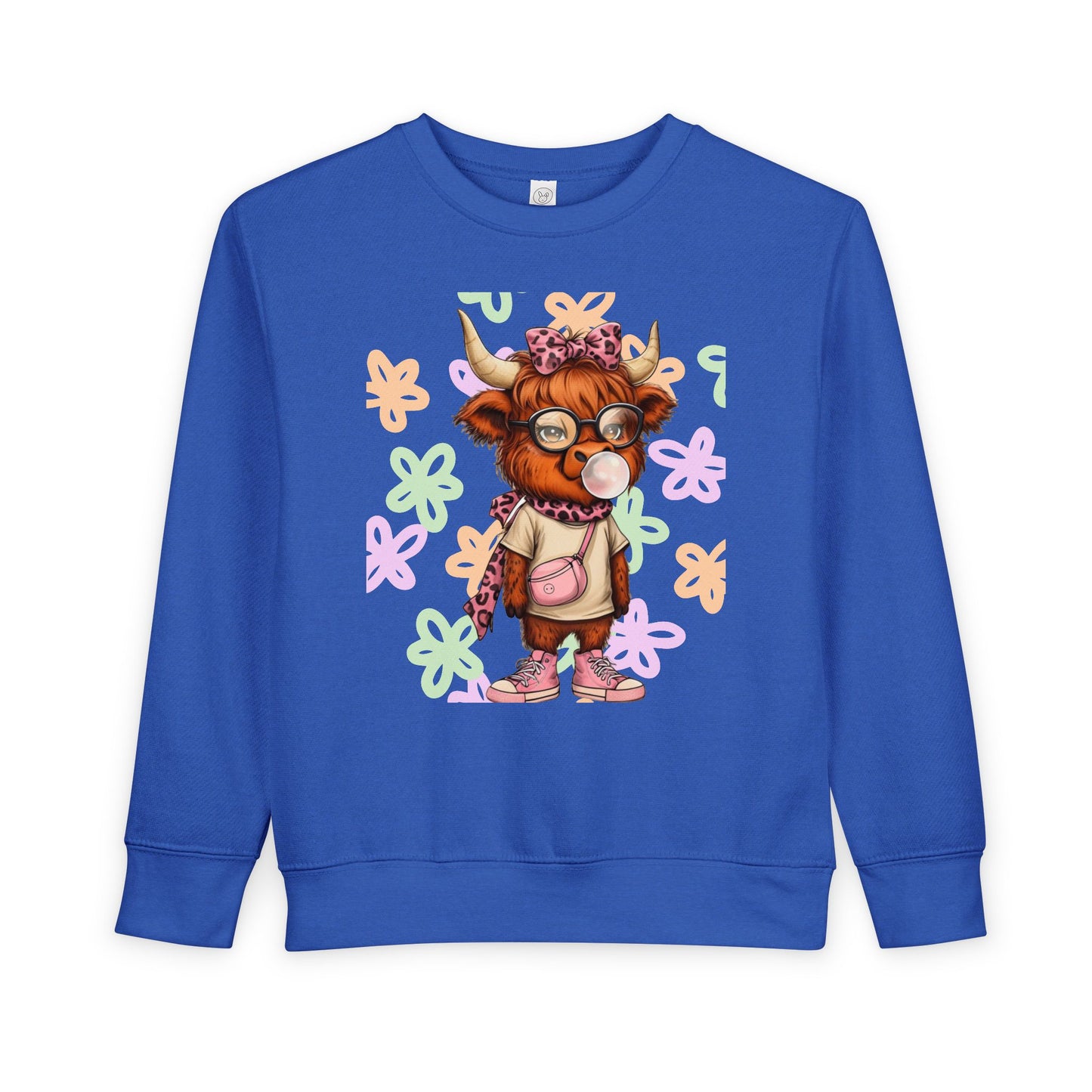 Cute Toddler Sweatshirt with Floral Animal Design