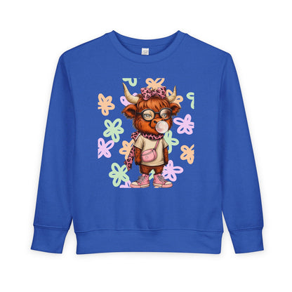 Cute Toddler Sweatshirt with Floral Animal Design